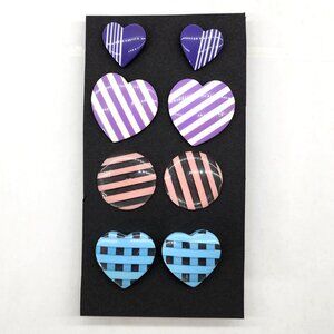 BFD-Plastic 1980's Fashion Earring Set of 4 pairs